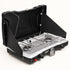 Open unlit Coleman Triton+ black two-burner propane stove