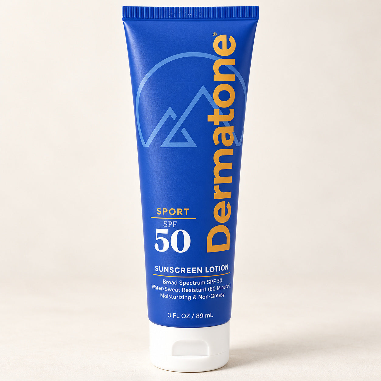 Dermatone Sport SPF 50 sunscreen lotion, 3 fl oz / 89 mL.