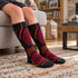 Fox River Boreal kids ski socks worn beside a family-room sofa.