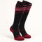 Fox River Women's Summit Ski socks in Black with burgundy knit details.