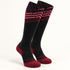 Fox River Women's Summit Ski socks in Black with burgundy knit details.