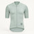 YKYWBIKE pale mint-gray Fog cycling jersey, front view