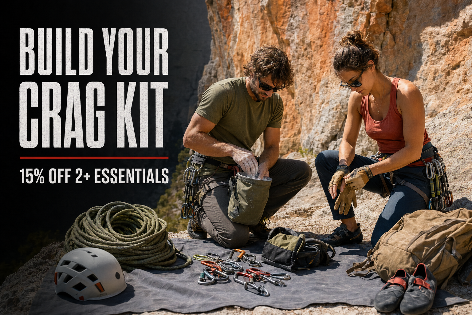 Build Your Crag Kit, 15% off two or more eligible climbing essentials