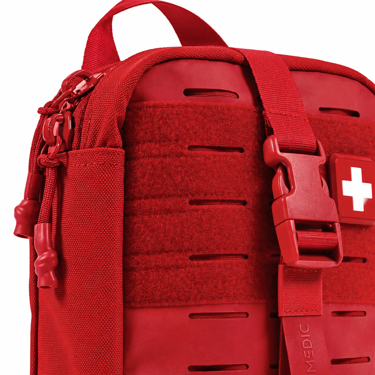 Front construction detail on the red MyMedic MyFAK Standard kit