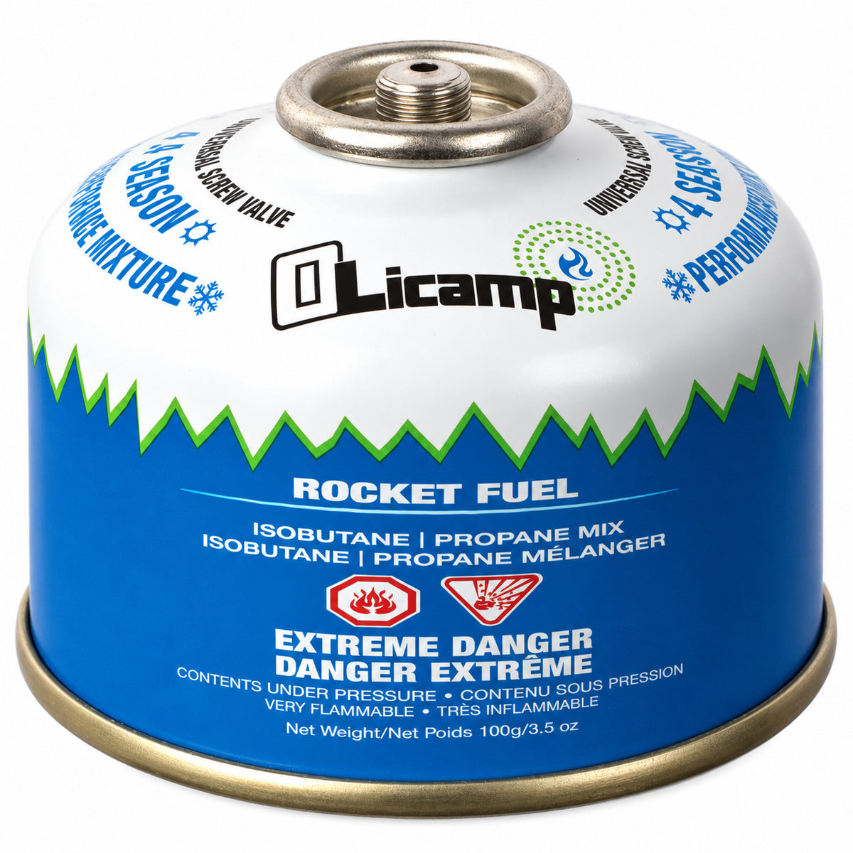 Olicamp Rocket Fuel 100 g canister with a screw-on valve.