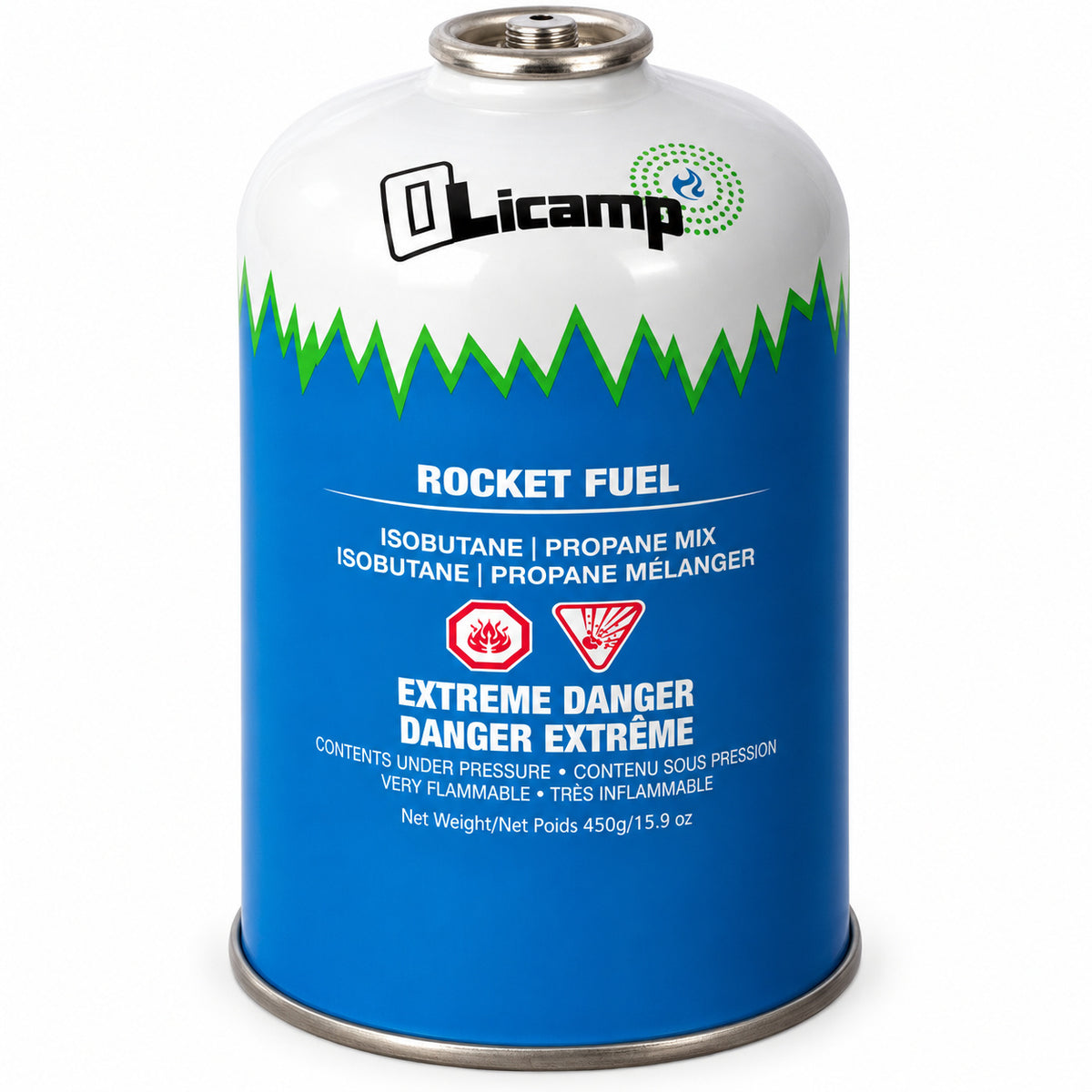 Olicamp Rocket Fuel 450 g canister with a screw-on valve.