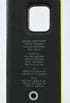 Rear control-location detail of the Bivy Stick satellite messenger, showing its attachment aperture, printed legend and circular rear button.