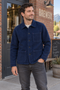 Akkad Kuti Indigo French Shirt Jacket - Men's in indigo, worn with everyday clothing.