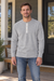 Bronson Heavyweight Henley - Men's in gray, worn with everyday clothing.