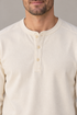 Bronson Heavyweight Henley - Men's in natural, front construction detail.