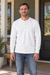 Bronson Heavyweight Henley - Men's in white, worn with everyday clothing.