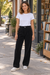 Alpex Alder Straight Corduroy Pants - Women's in black, worn with everyday clothing.