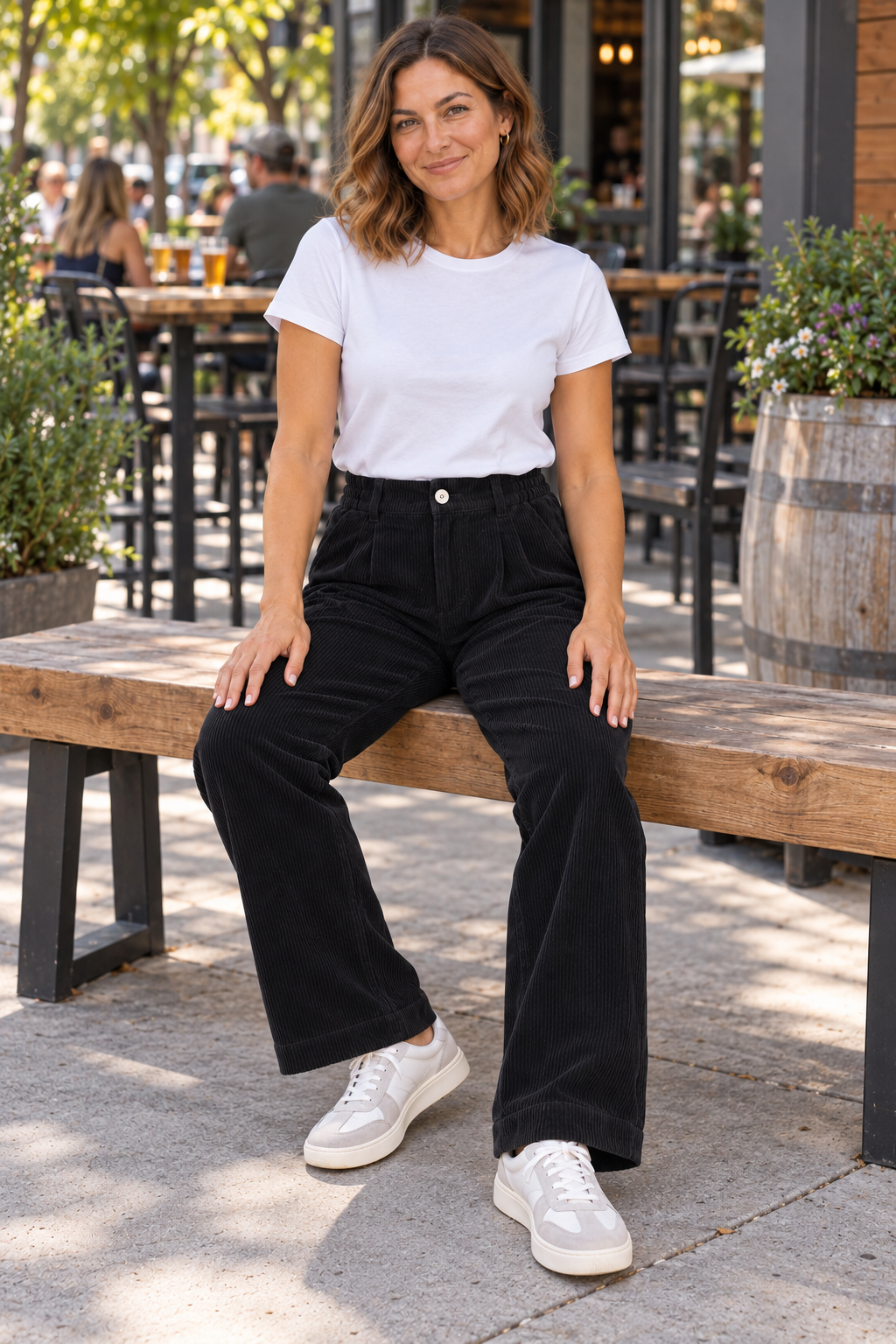 Alpex Alder Straight Corduroy Pants - Women's worn in an everyday setting