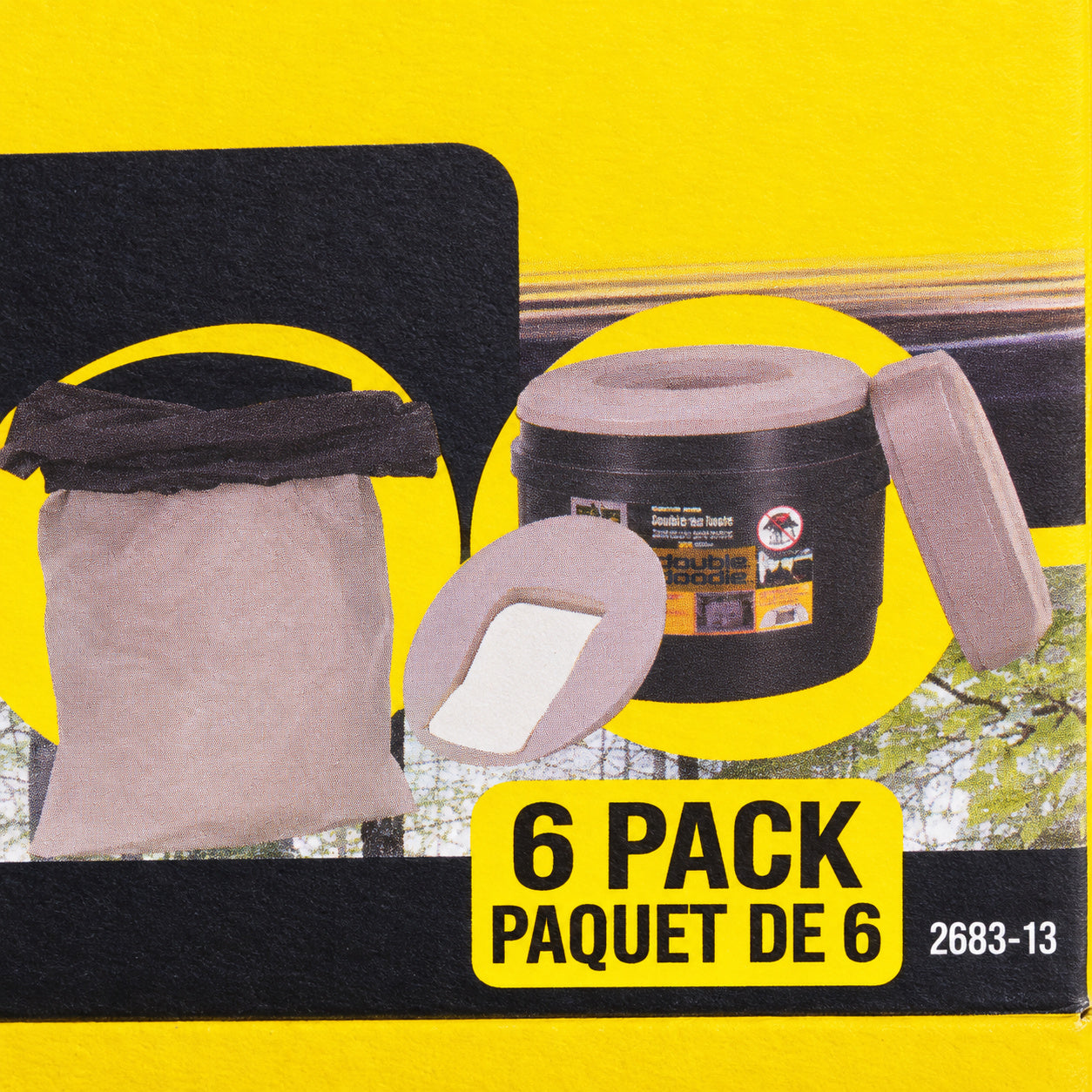 Gel-free carton detail showing six-pack and model 2683-13 markings