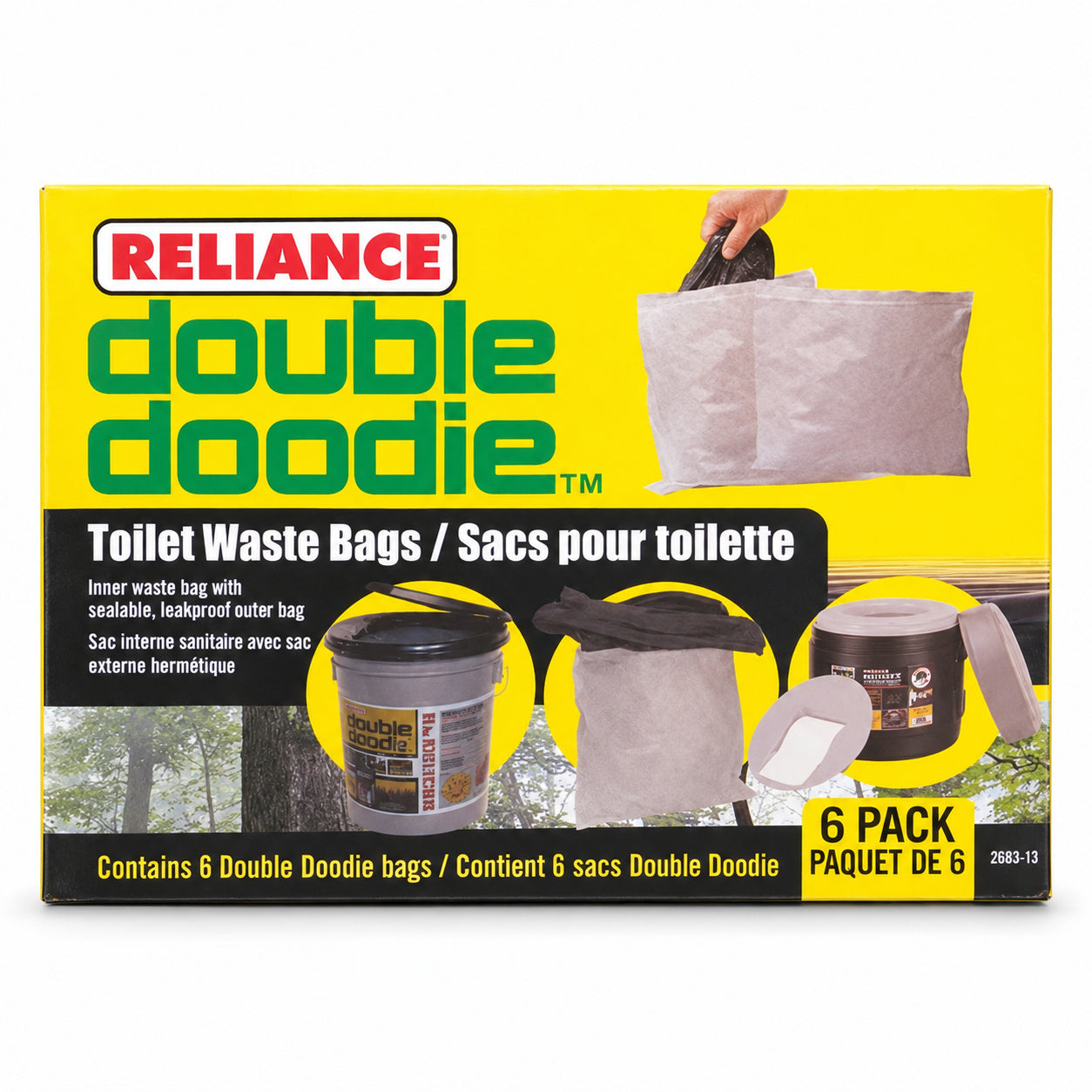 Reliance Double Doodie gel-free six-pack carton, model 2683-13