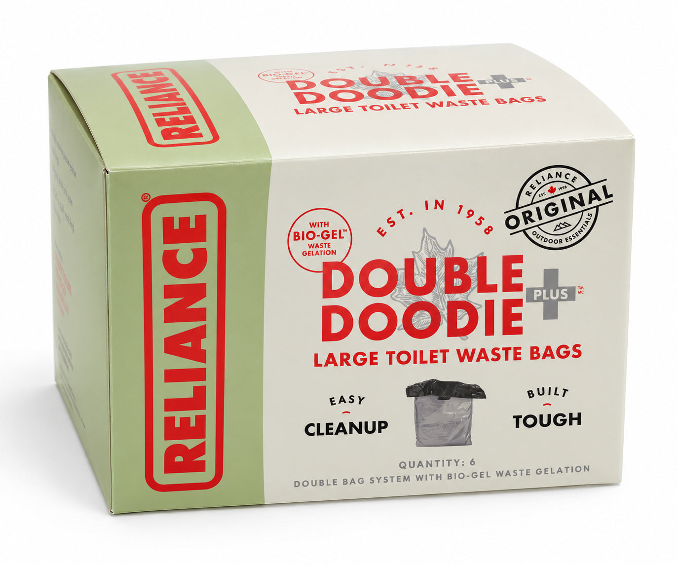 Reliance Double Doodie Plus six-pack carton