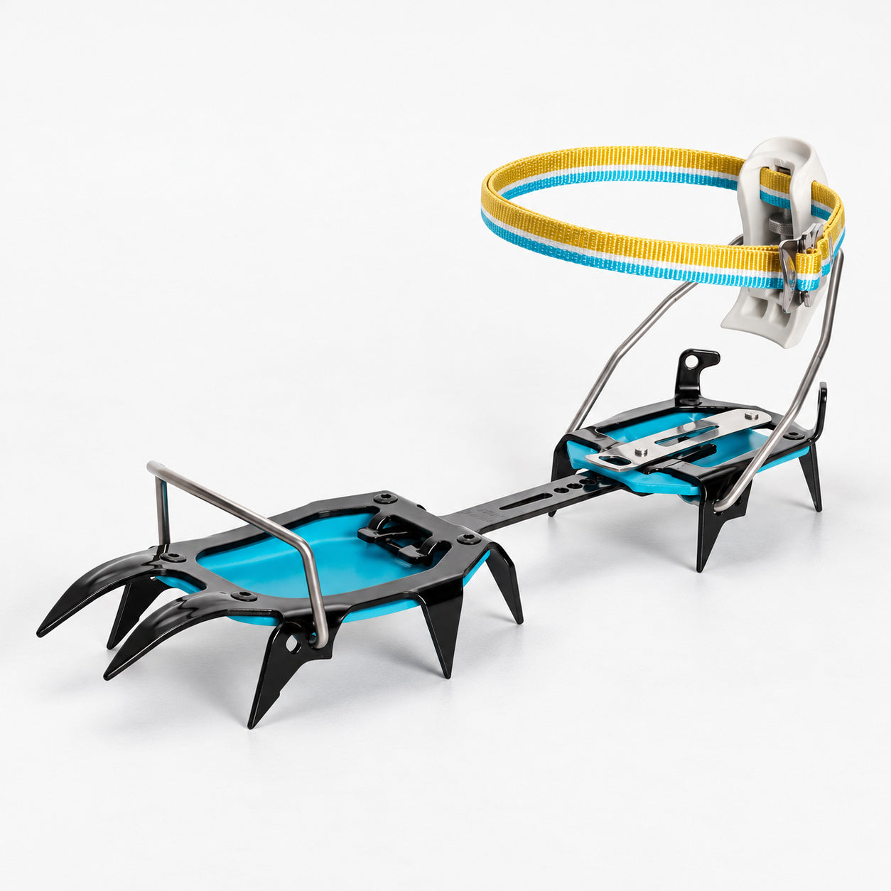 Singing Rock Fakir III Tech crampon with cyan anti-snow plates