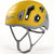 Yellow Gold Singing Rock Penta 2 helmet with grey straps and headlamp clips.
