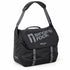 Closed black Singing Rock Rockstar 28L rope bag with its shoulder strap