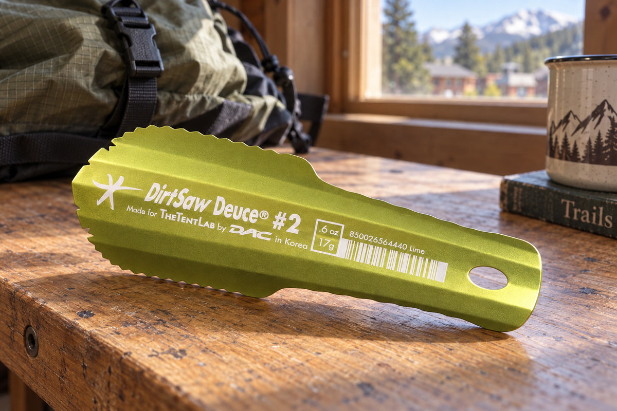 Lime DirtSaw Deuce #2 trowel on a home gear bench