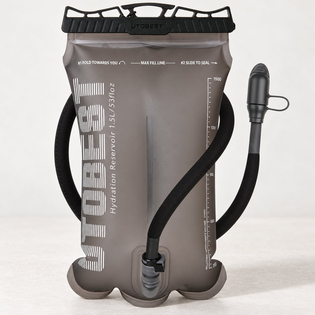 UTOBEST UTR211 1.5L Grey hydration reservoir with drinking tube