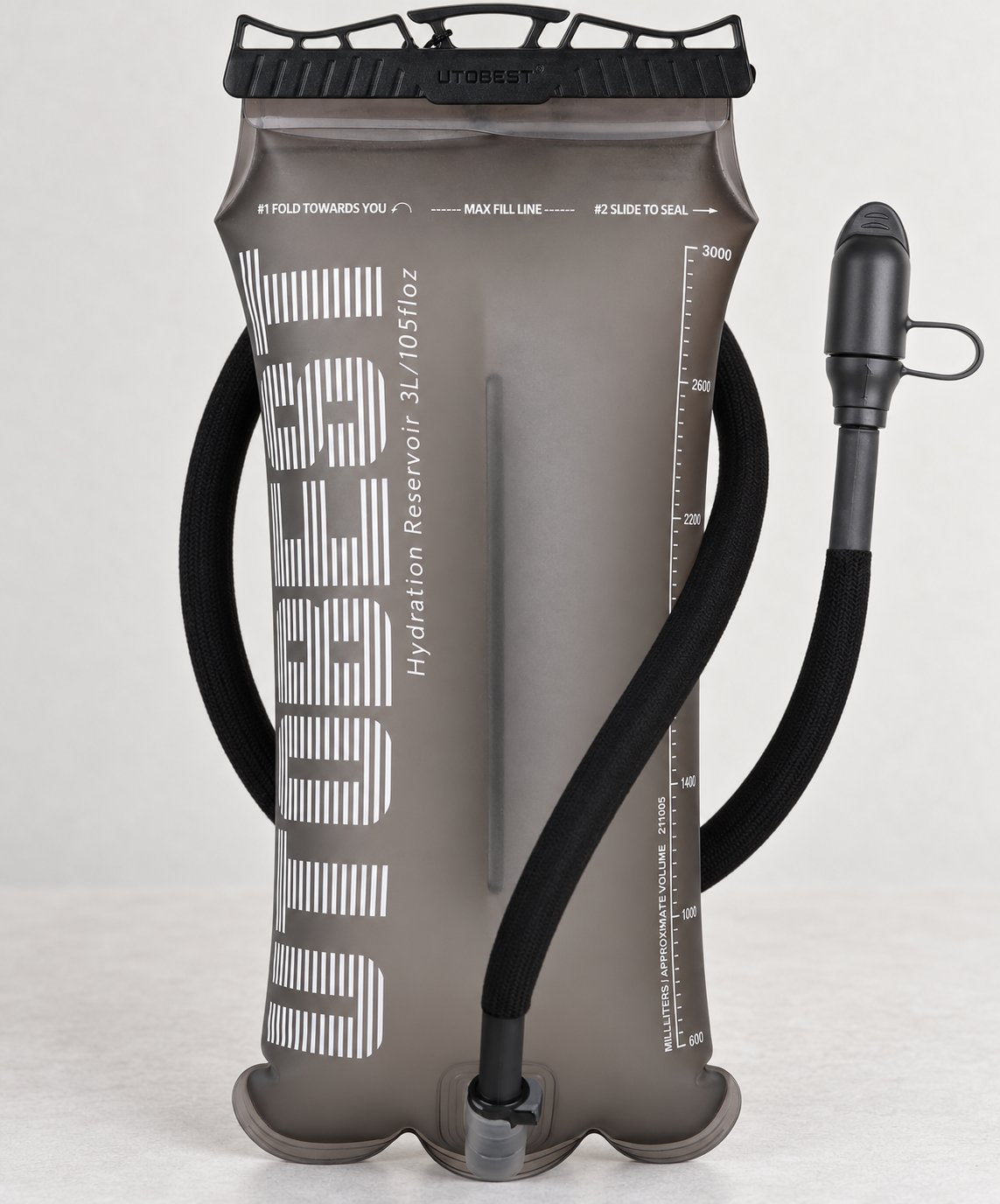 UTOBEST UTR211 3L Grey hydration reservoir with drinking tube