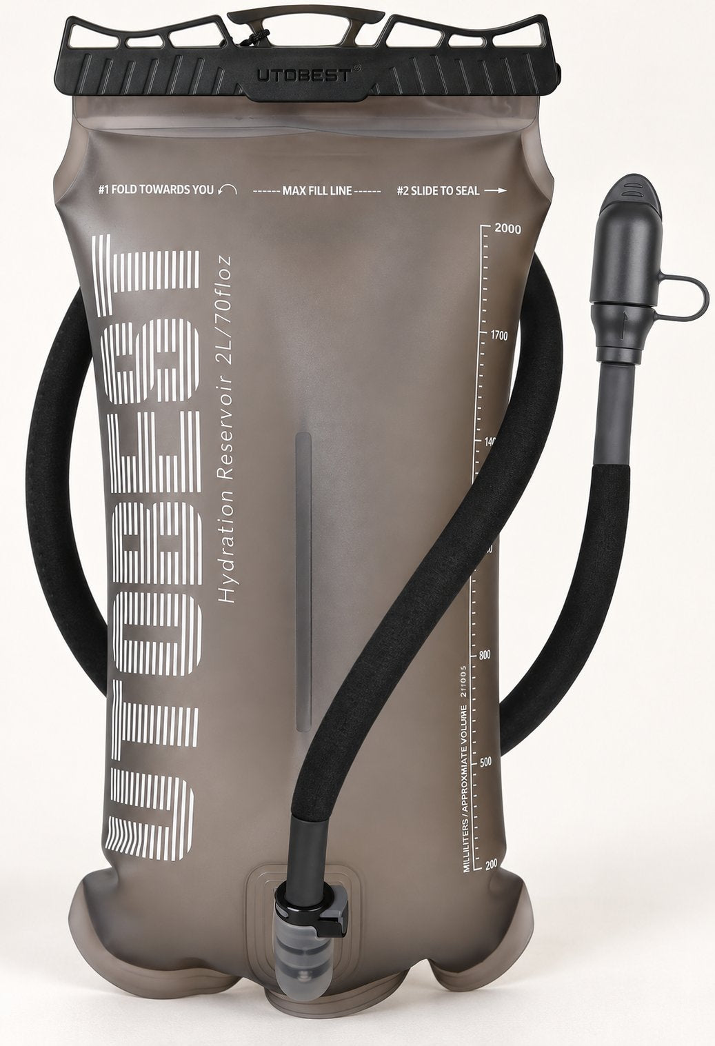 UTOBEST UTR211 2L Grey hydration reservoir with drinking tube